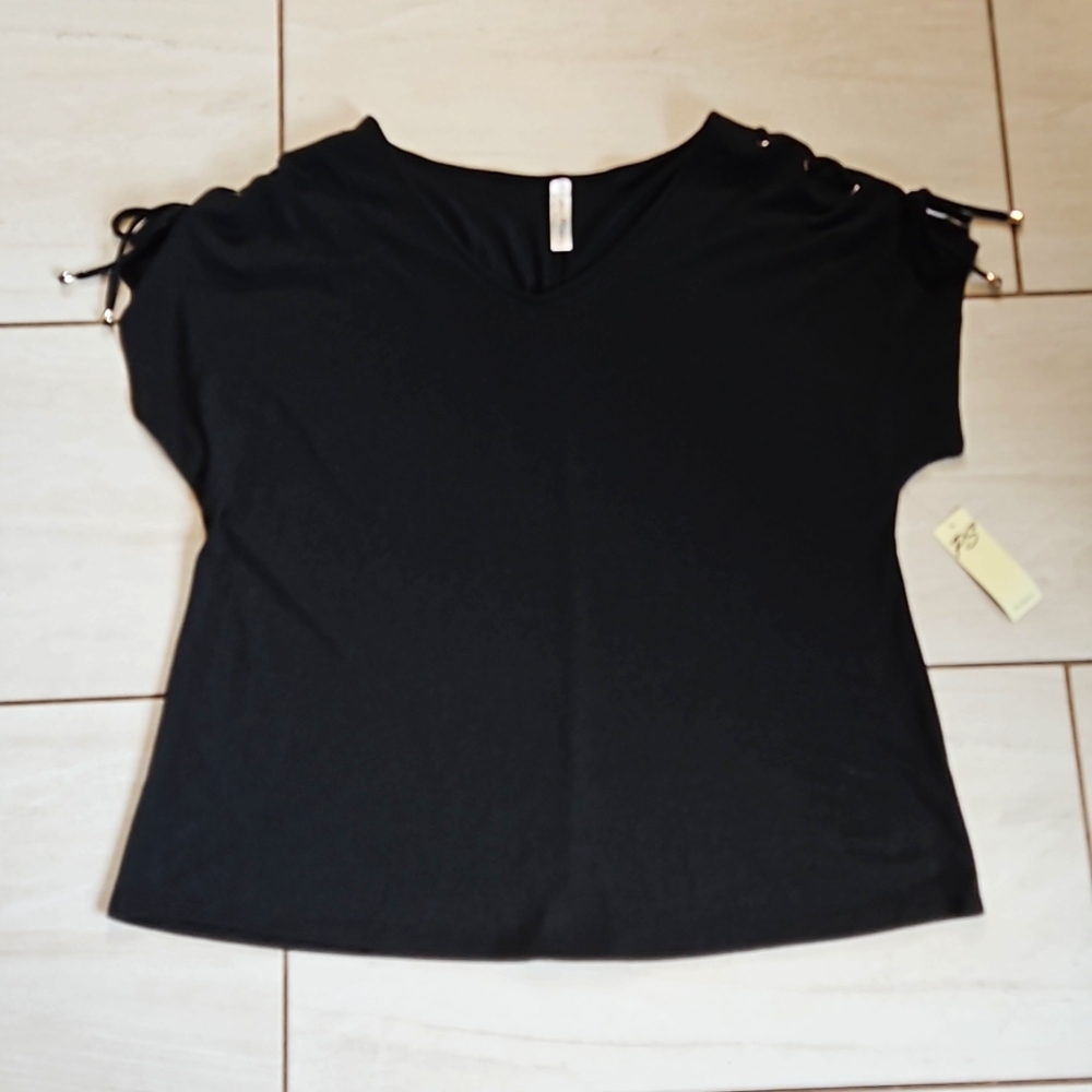 NWT Per Seption Tie Shoulder V Neck Tee [size 2X]